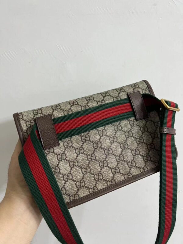 GUCCI Neo Vintage GG Supreme Tiger Head Messenger Bag Brown/Ebony - Image 3
