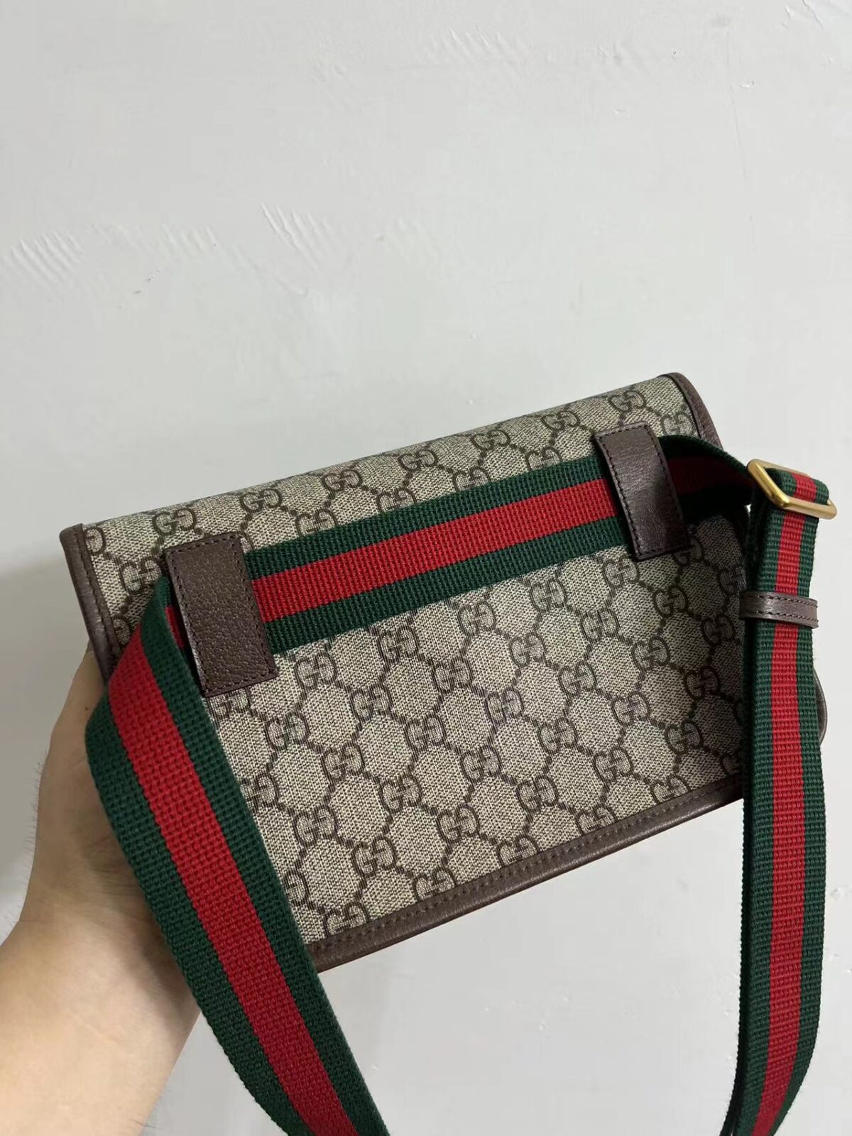 GUCCI Neo Vintage GG Supreme Tiger Head Messenger Bag Brown/Ebony - Image 3