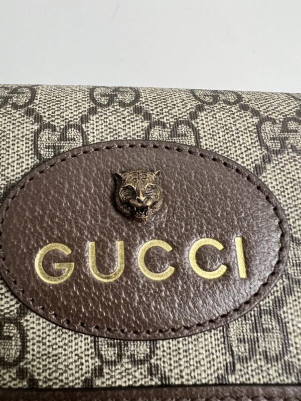 GUCCI Neo Vintage GG Supreme Tiger Head Messenger Bag Brown/Ebony - Image 7