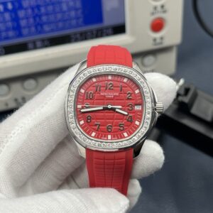 Patek Philippe Aquanaut Ladies 38.8mm Red Dial Stainless Steel