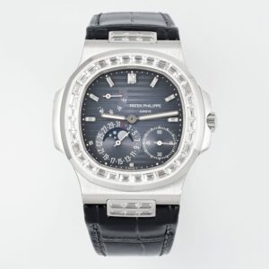 Patek Philippe Nautilus 40mm Blue Dial White Gold & Diamond Bezel