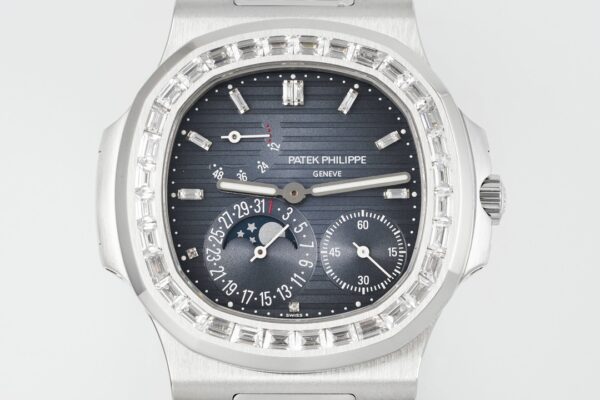 Patek Philippe Nautilus 40mm Blue Dial White Gold & Diamond Bezel - Image 2