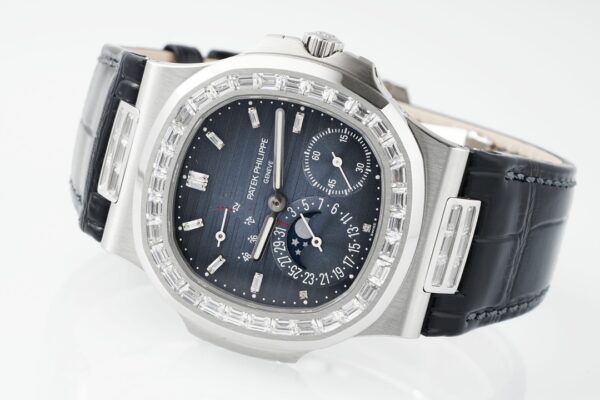 Patek Philippe Nautilus 40mm Blue Dial White Gold & Diamond Bezel - Image 5