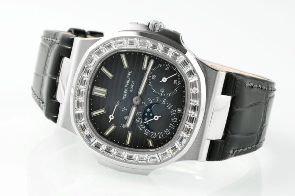 Patek Philippe Nautilus 40mm Gray Dial White Gold & Diamond Bezel - Image 6
