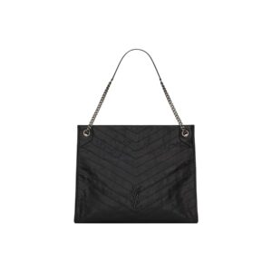 SAINT LAURENT YSL Niki Large Vintage Calfskin Tote Bag Black