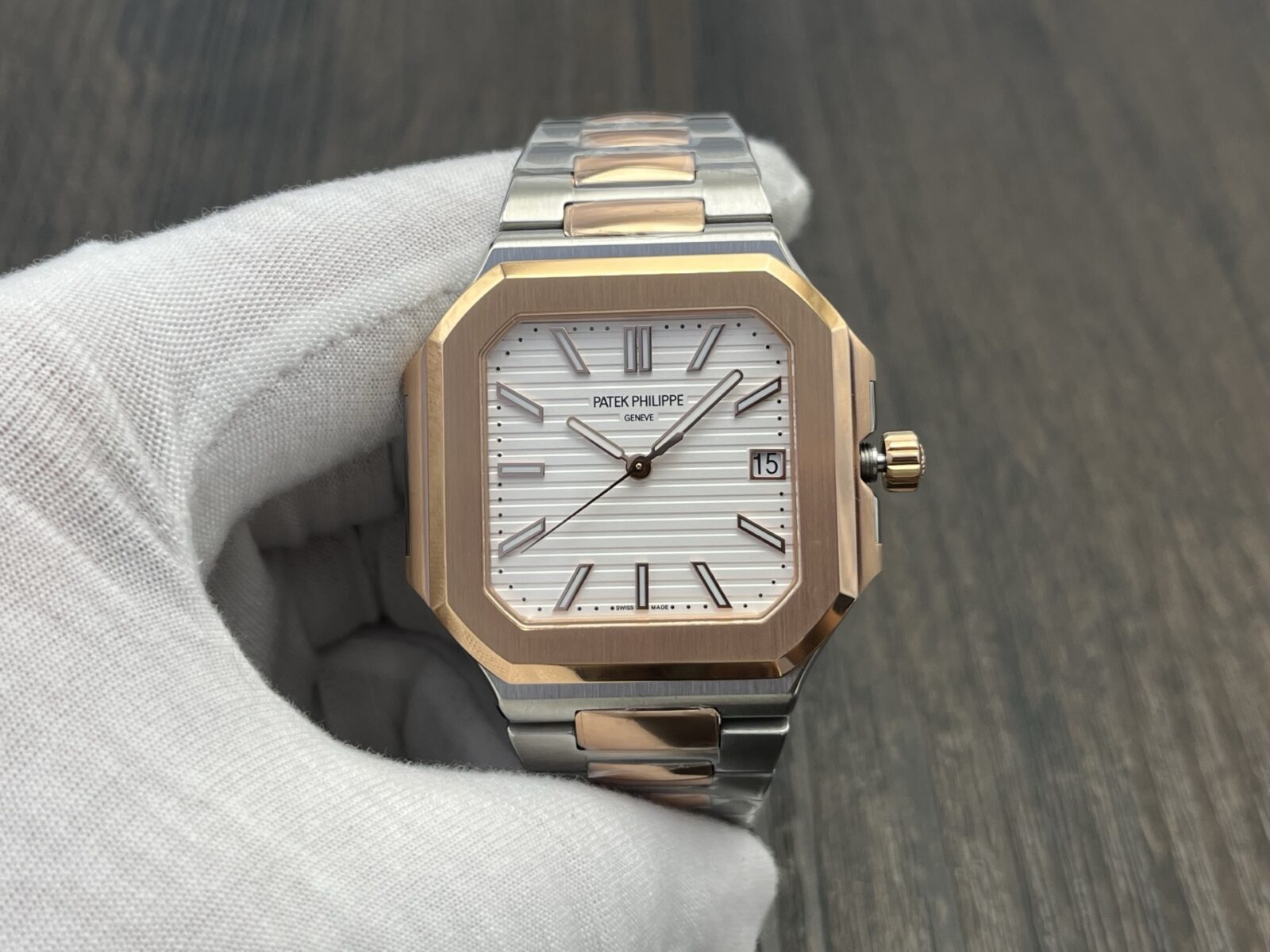 Patek Philippe Cubitus Series Automatic 45mm White Dial Two‑Tone Steel & 18K Rose Gold