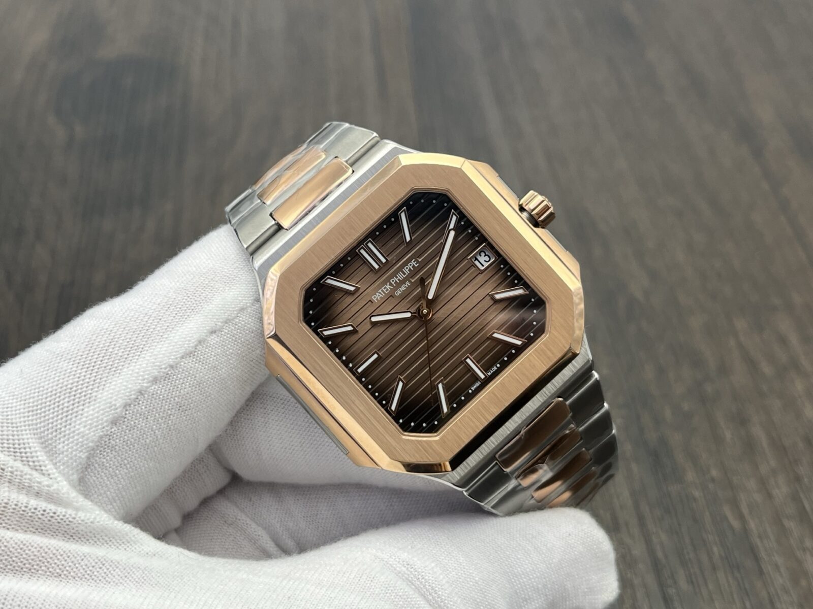 Patek Philippe Cubitus Series Automatic 45mm Coffee Dial Two‑Tone Steel & 18K Rose Gold - Image 2