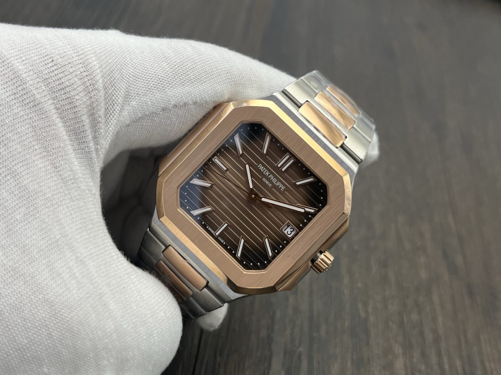 Patek Philippe Cubitus Series Automatic 45mm Coffee Dial Two‑Tone Steel & 18K Rose Gold - Image 3