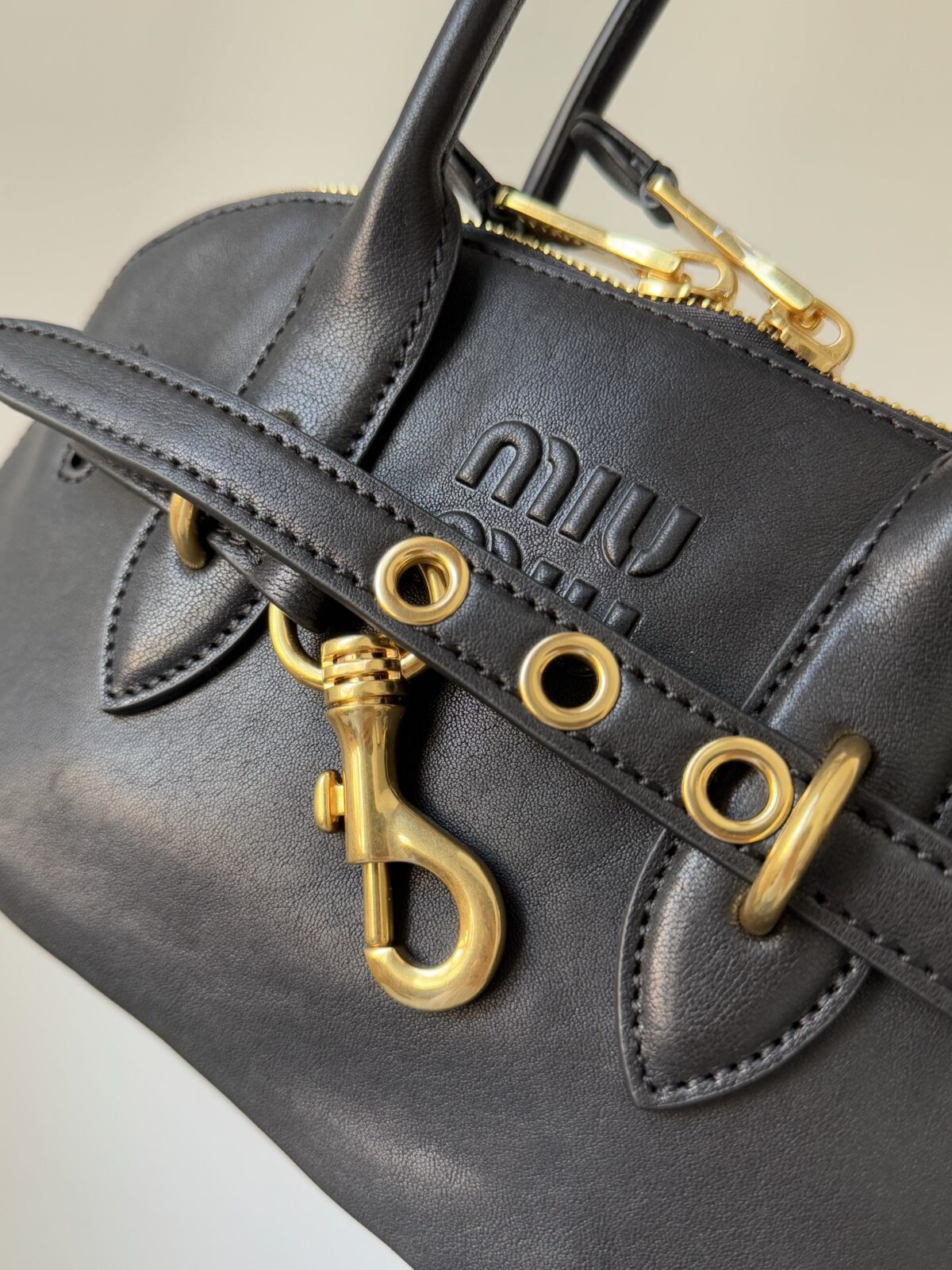 MIU MIU Aventure Nappa Leather Shoulder Crossbody Handbag – Black - Image 10