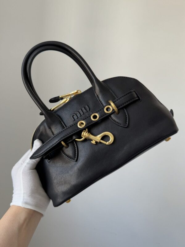 MIU MIU Aventure Nappa Leather Shoulder Crossbody Handbag – Black - Image 7
