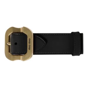 MIU MIU Leather Bracelet Unisex Black