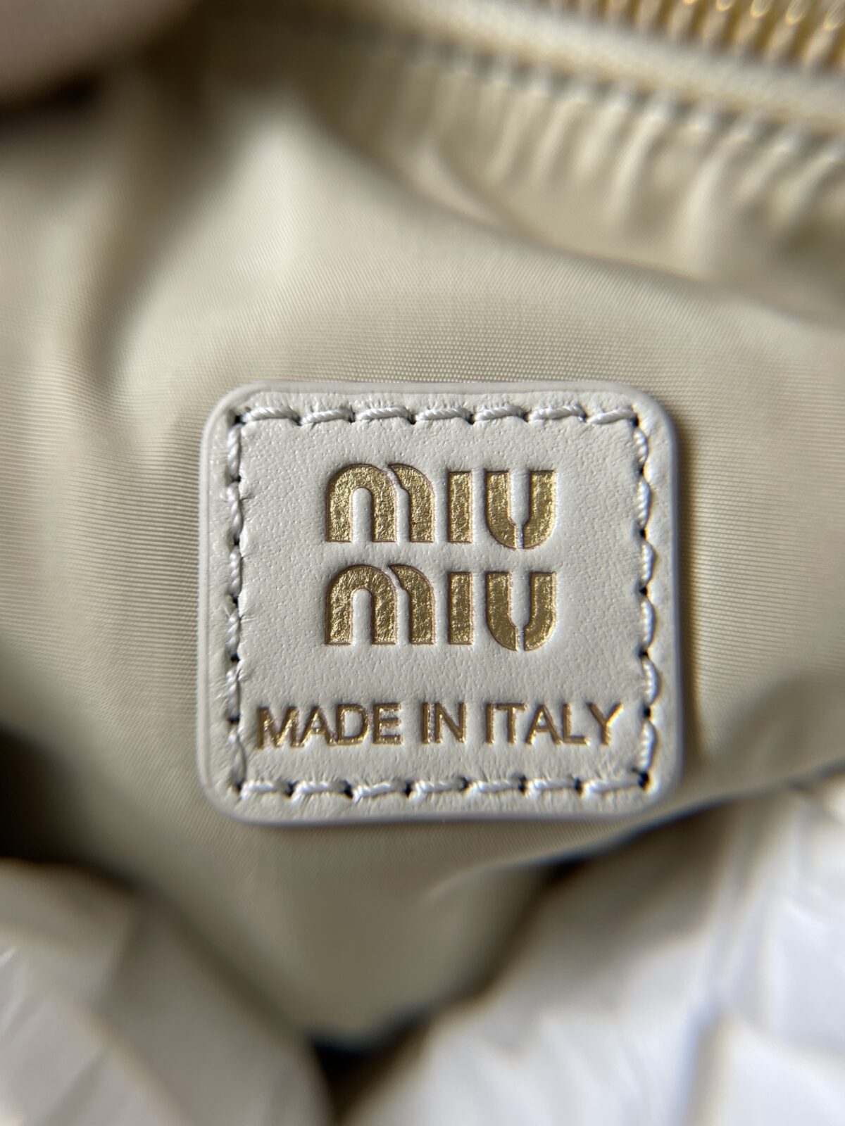 MIU MIU Embroidered Logo Cotton Mini Tote Bag – White - Image 9