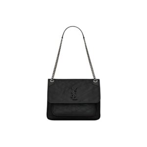 SAINT LAURENT YSL Niki Medium Calfskin Shoulder Bag Black
