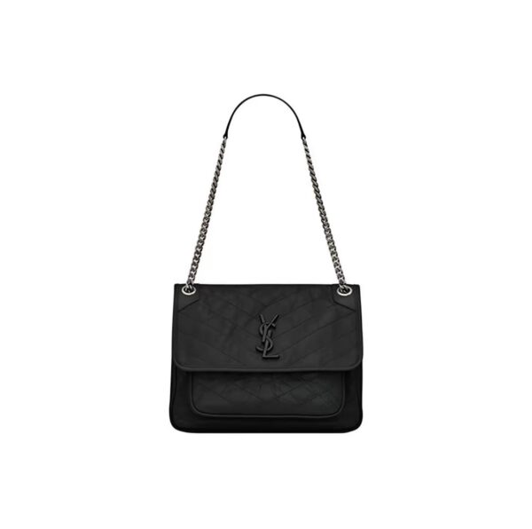 SAINT LAURENT YSL Niki Medium Calfskin Shoulder Bag Black