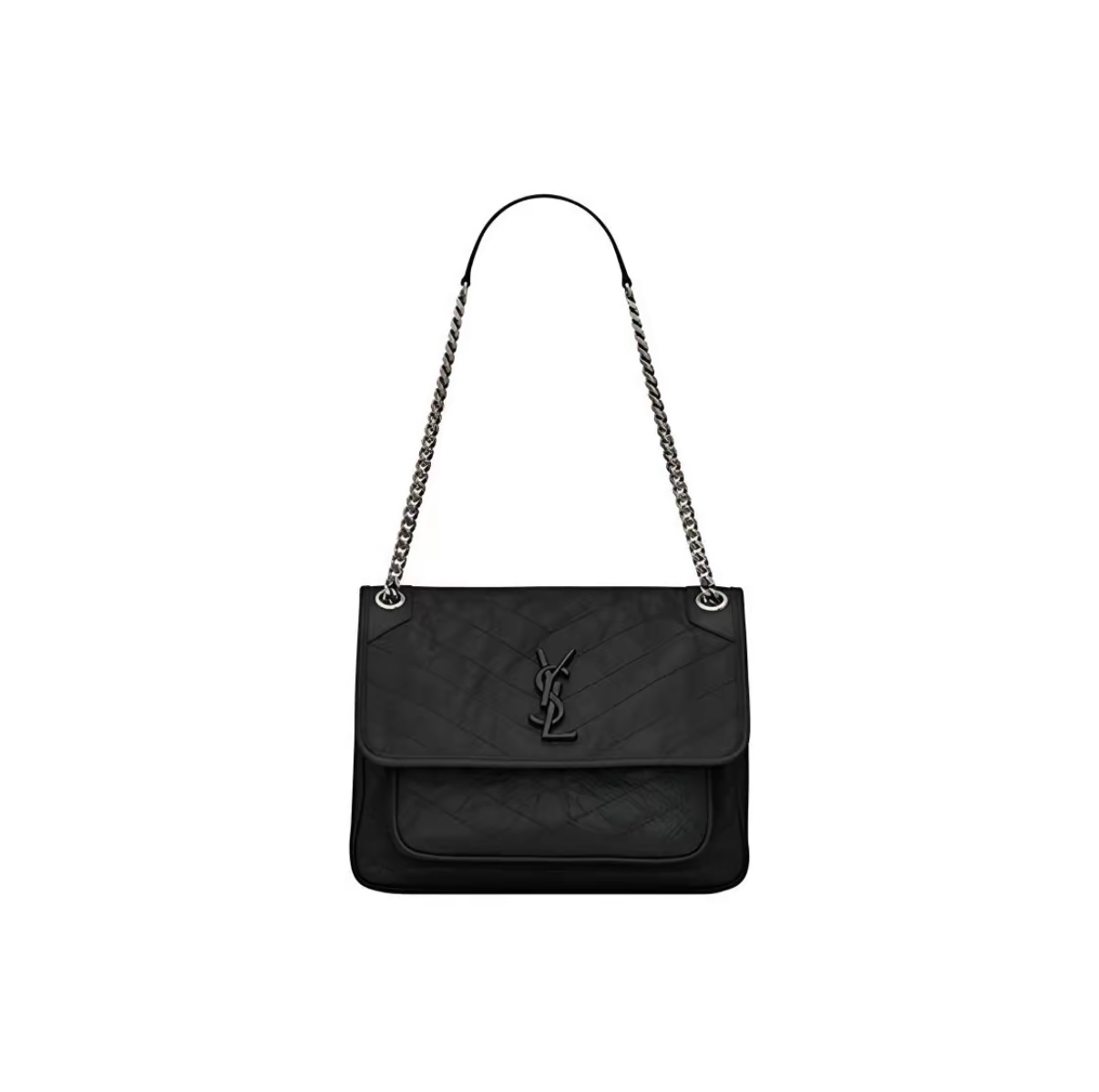 SAINT LAURENT YSL Niki Medium Calfskin Shoulder Bag Black