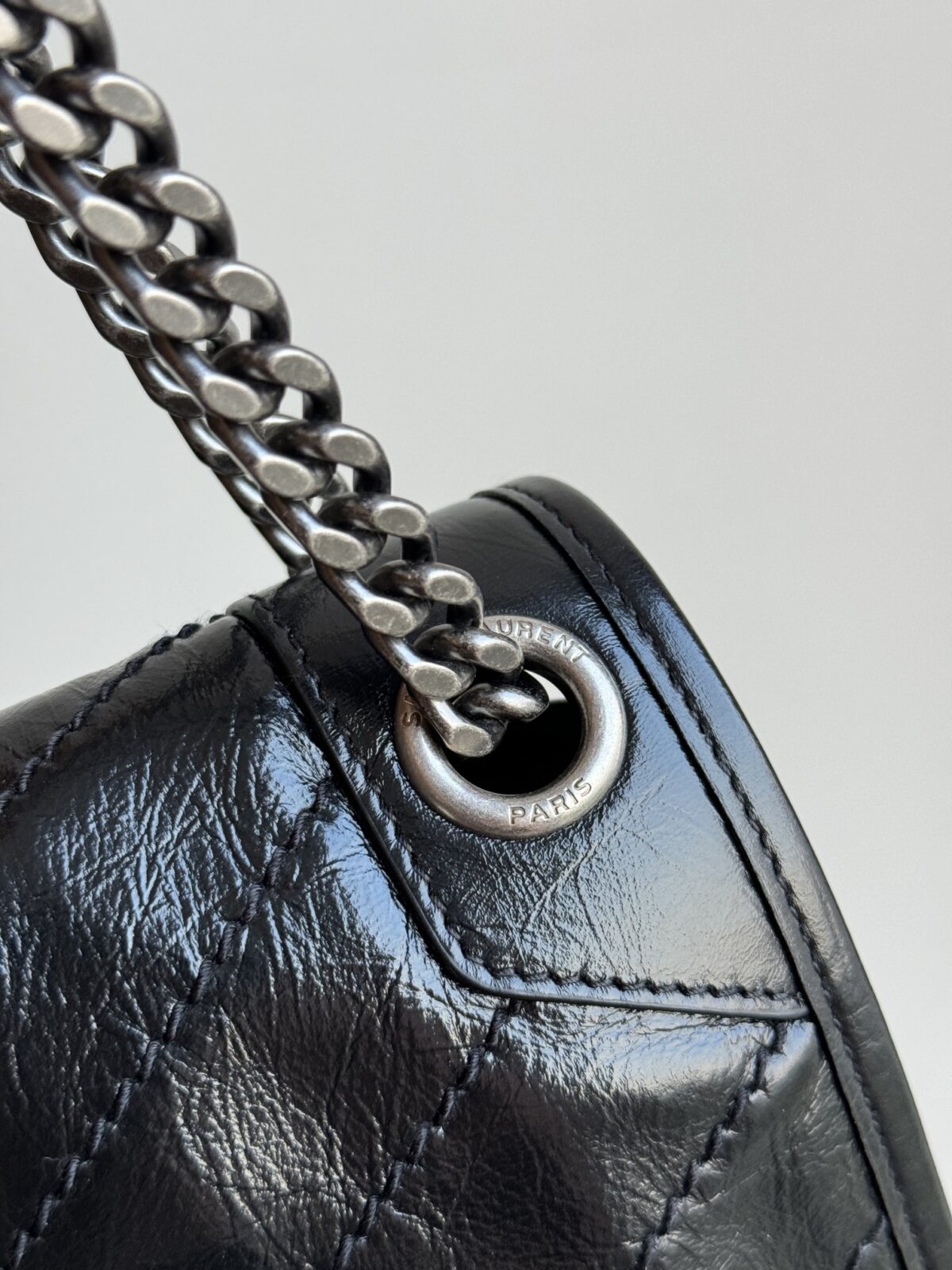 SAINT LAURENT YSL Niki Medium Calfskin Shoulder Bag Black - Image 4