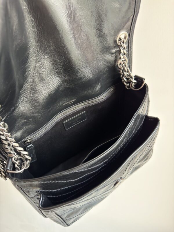 SAINT LAURENT YSL Niki Medium Calfskin Shoulder Bag Black - Image 8