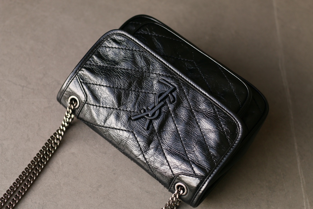 SAINT LAURENT YSL Niki Baby Calfskin Chain Bag Black - Image 6
