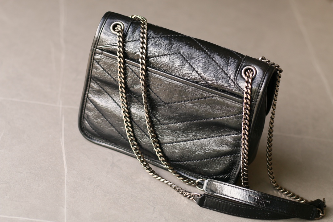 SAINT LAURENT YSL Niki Baby Calfskin Chain Bag Black - Image 7