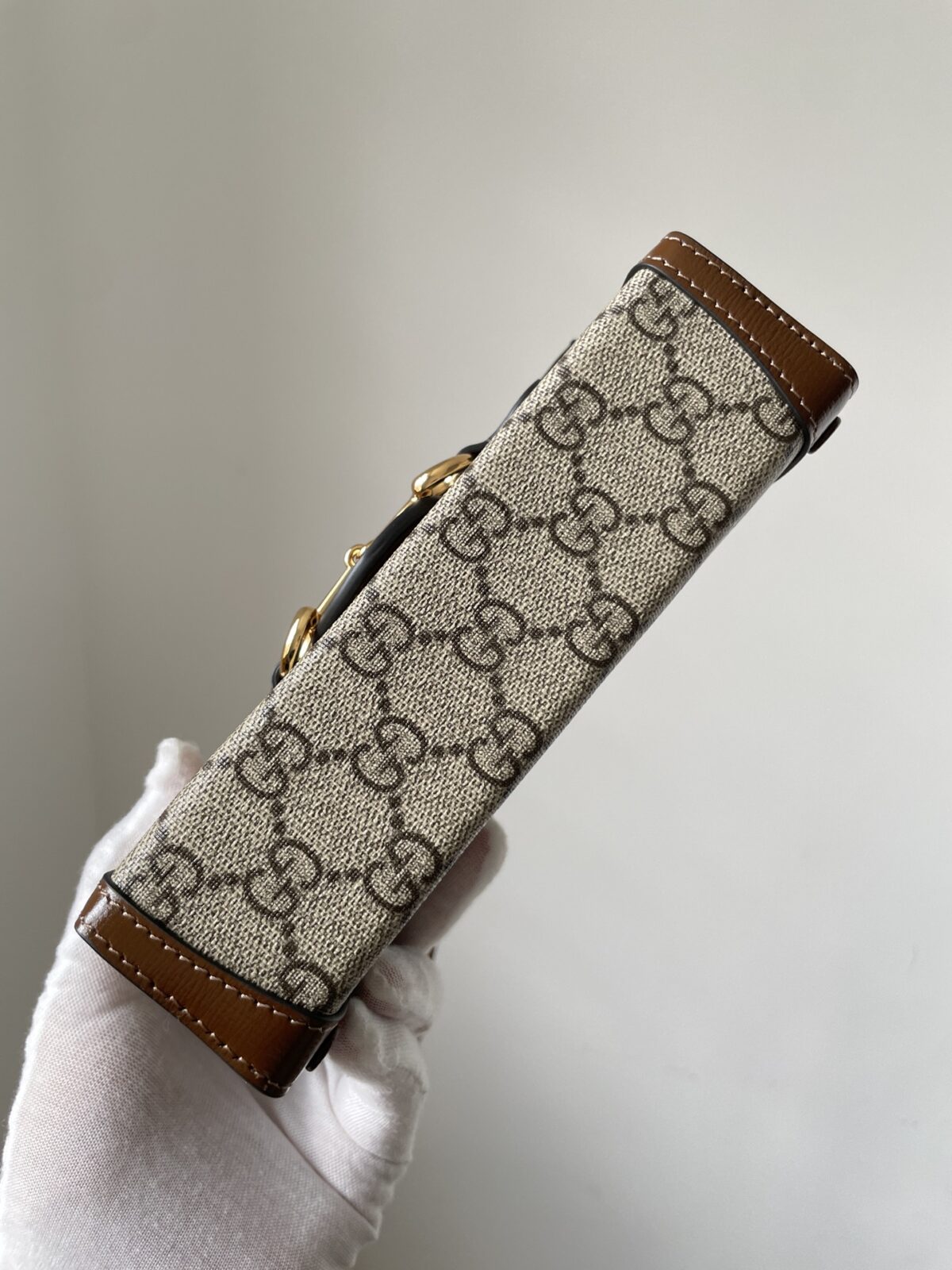 GUCCI Horsebit 1955 Mini GG Supreme Canvas Box Bag - Image 8