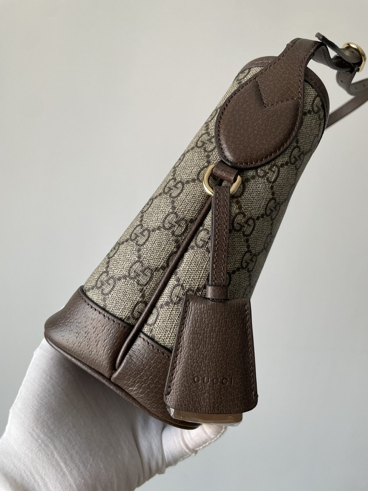 GUCCI Ophidia Small GG Supreme Hobo Bag Beige/Ebony - Image 5
