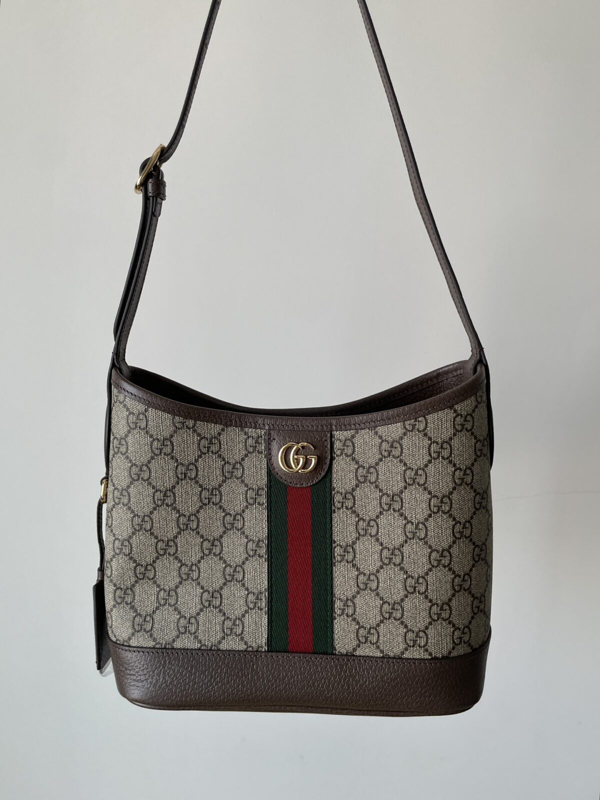 GUCCI Ophidia Small GG Supreme Hobo Bag Beige/Ebony - Image 7