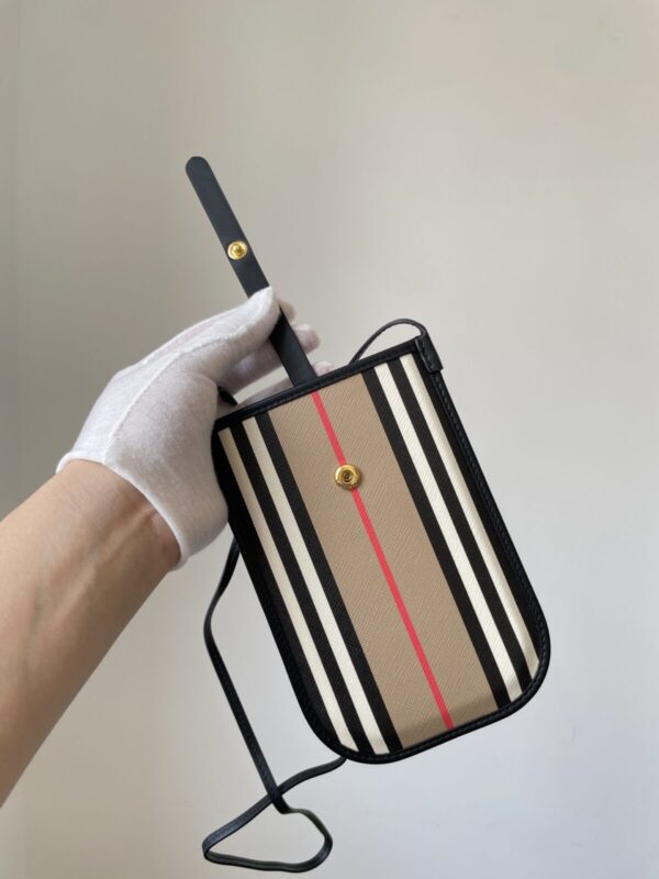 Burberry Icon Stripe Canvas Phone Pouch – Archive Beige - Image 8