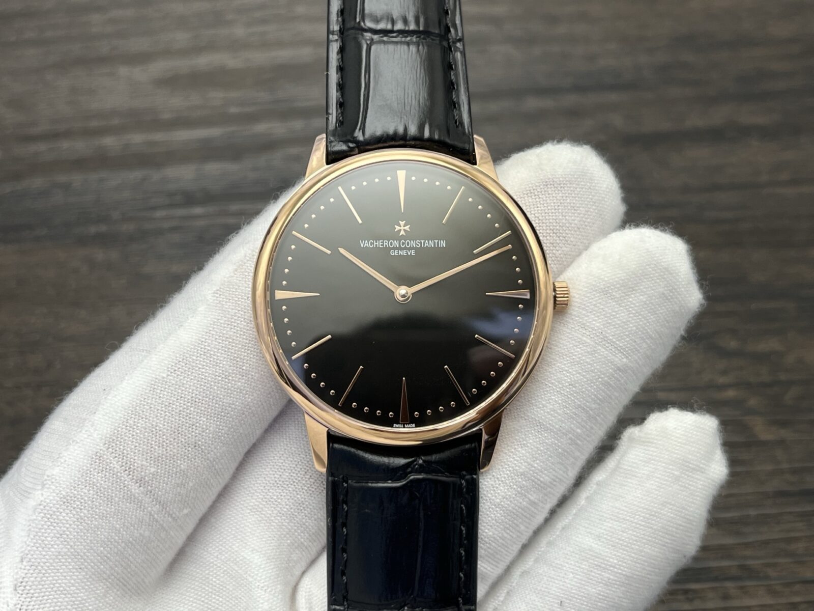 VACHERON CONSTANTIN Patrimony Manual Mechanical Watch 40mm Black Dial Red Gold Case - Image 3