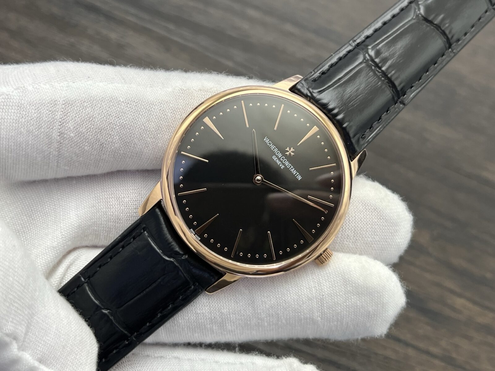 VACHERON CONSTANTIN Patrimony Manual Mechanical Watch 40mm Black Dial Red Gold Case - Image 4