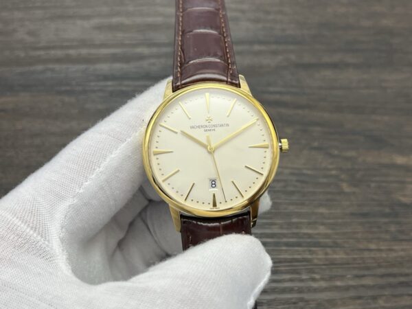 VACHERON CONSTANTIN Patrimony Automatic Mechanical Watch 40mm White Dial Yellow Gold Case - Image 3