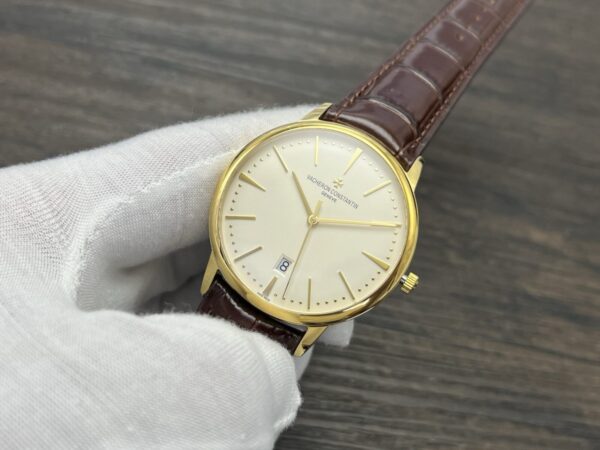 VACHERON CONSTANTIN Patrimony Automatic Mechanical Watch 40mm White Dial Yellow Gold Case - Image 4