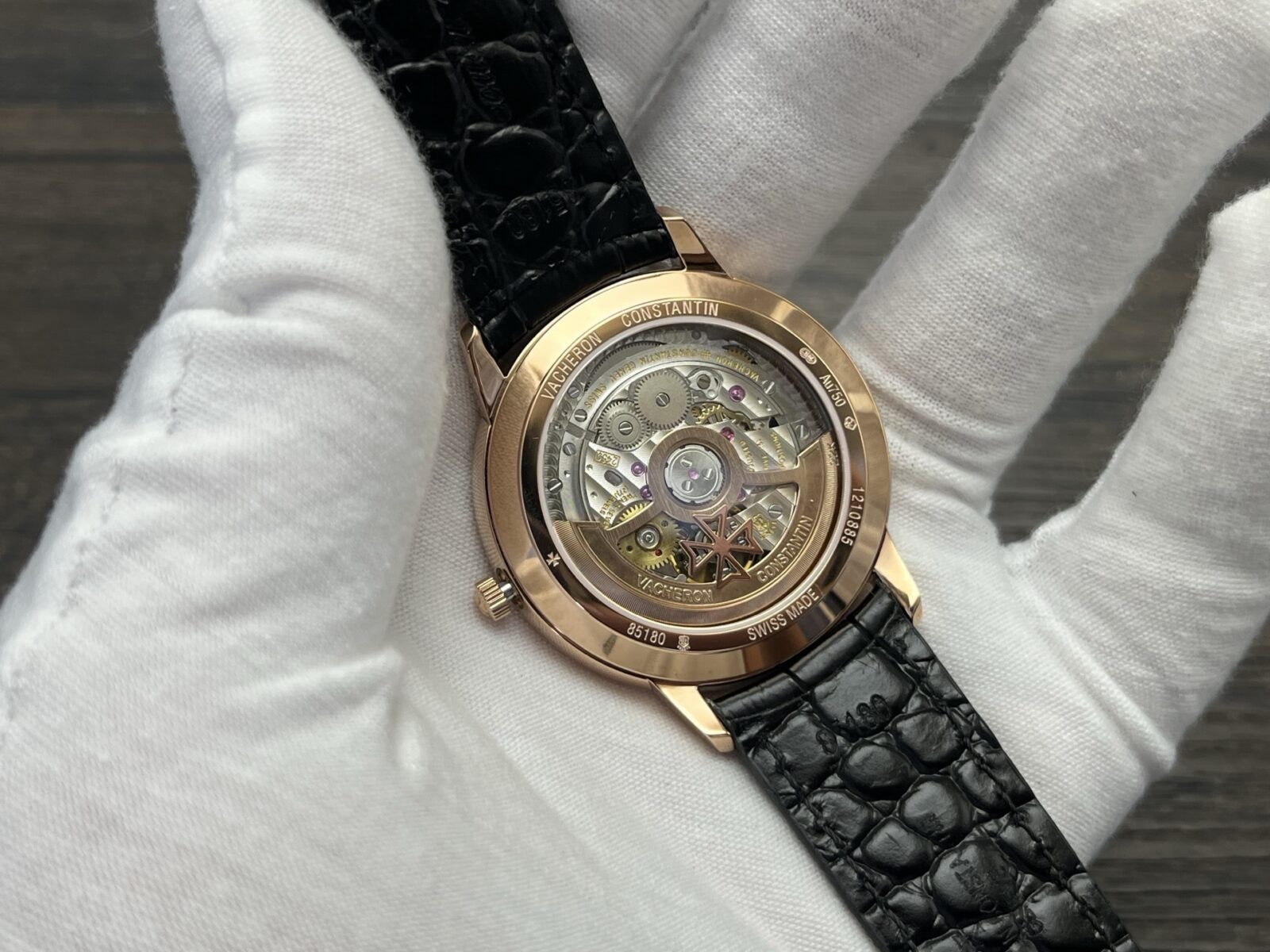 VACHERON CONSTANTIN Patrimony Automatic Mechanical Watch 40mm Black Dial Red Gold Case - Image 8