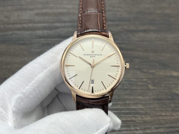 VACHERON CONSTANTIN Patrimony Automatic Mechanical Watch 40mm White Dial Red Gold Case - Image 3