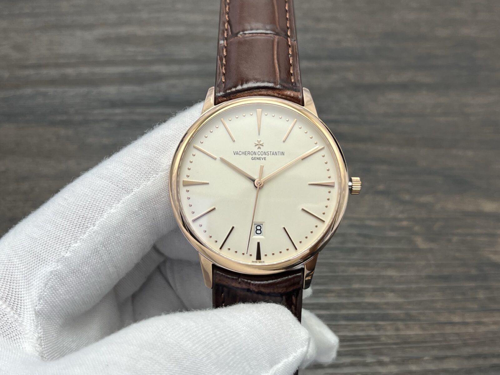VACHERON CONSTANTIN Patrimony Automatic Mechanical Watch 40mm White Dial Red Gold Case - Image 3