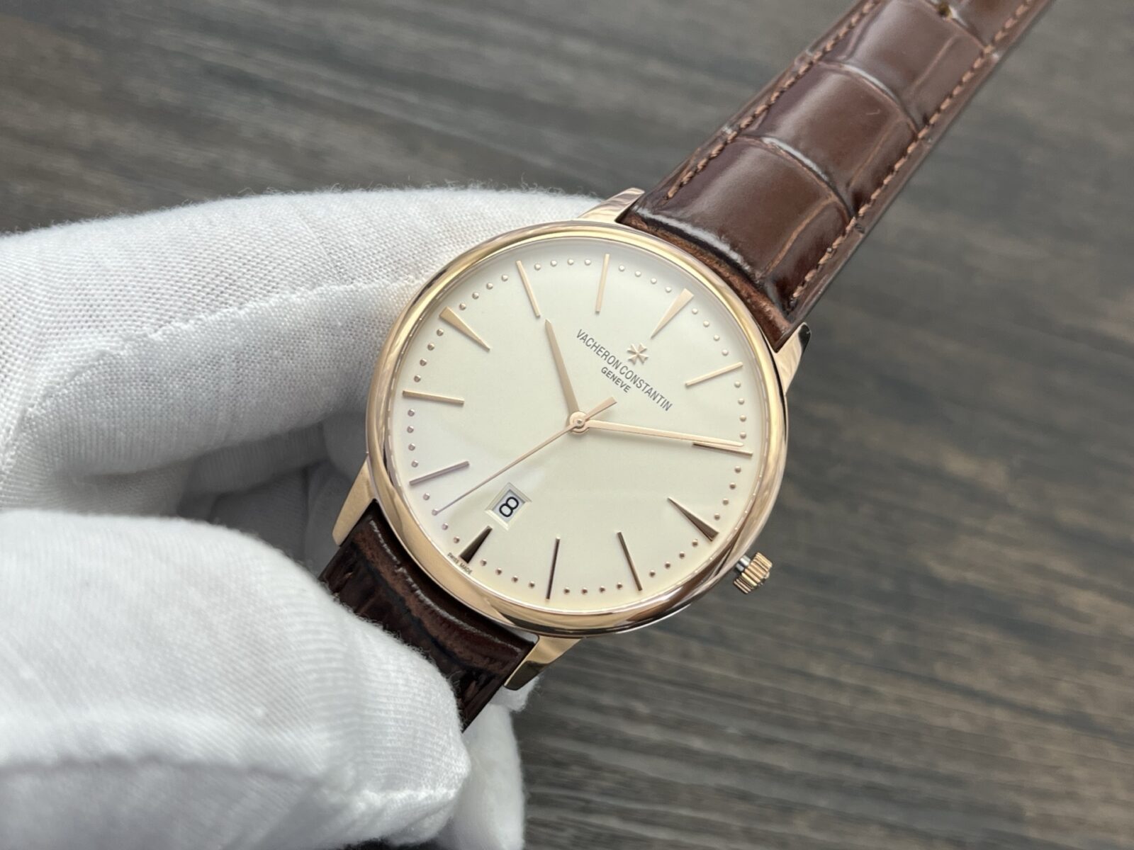 VACHERON CONSTANTIN Patrimony Automatic Mechanical Watch 40mm White Dial Red Gold Case - Image 4