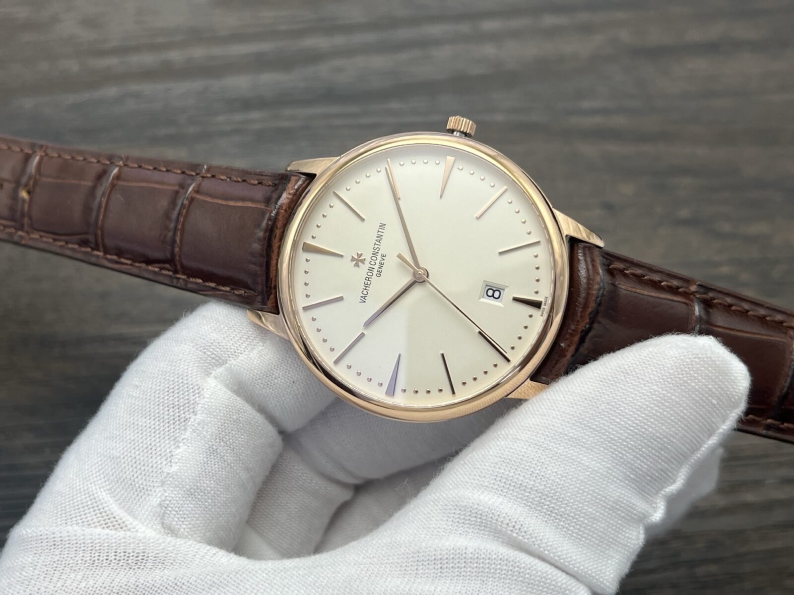 VACHERON CONSTANTIN Patrimony Automatic Mechanical Watch 40mm White Dial Red Gold Case - Image 5