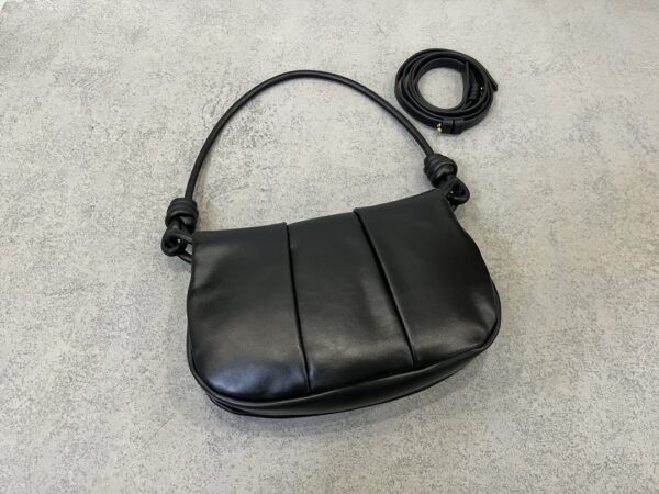 LOEWE Paseo Nappa Calfskin Shoulder Crossbody Bag with Magnetic Closure – Black - Image 3