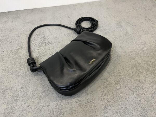 LOEWE Paseo Nappa Calfskin Shoulder Crossbody Bag with Magnetic Closure – Black - Image 6