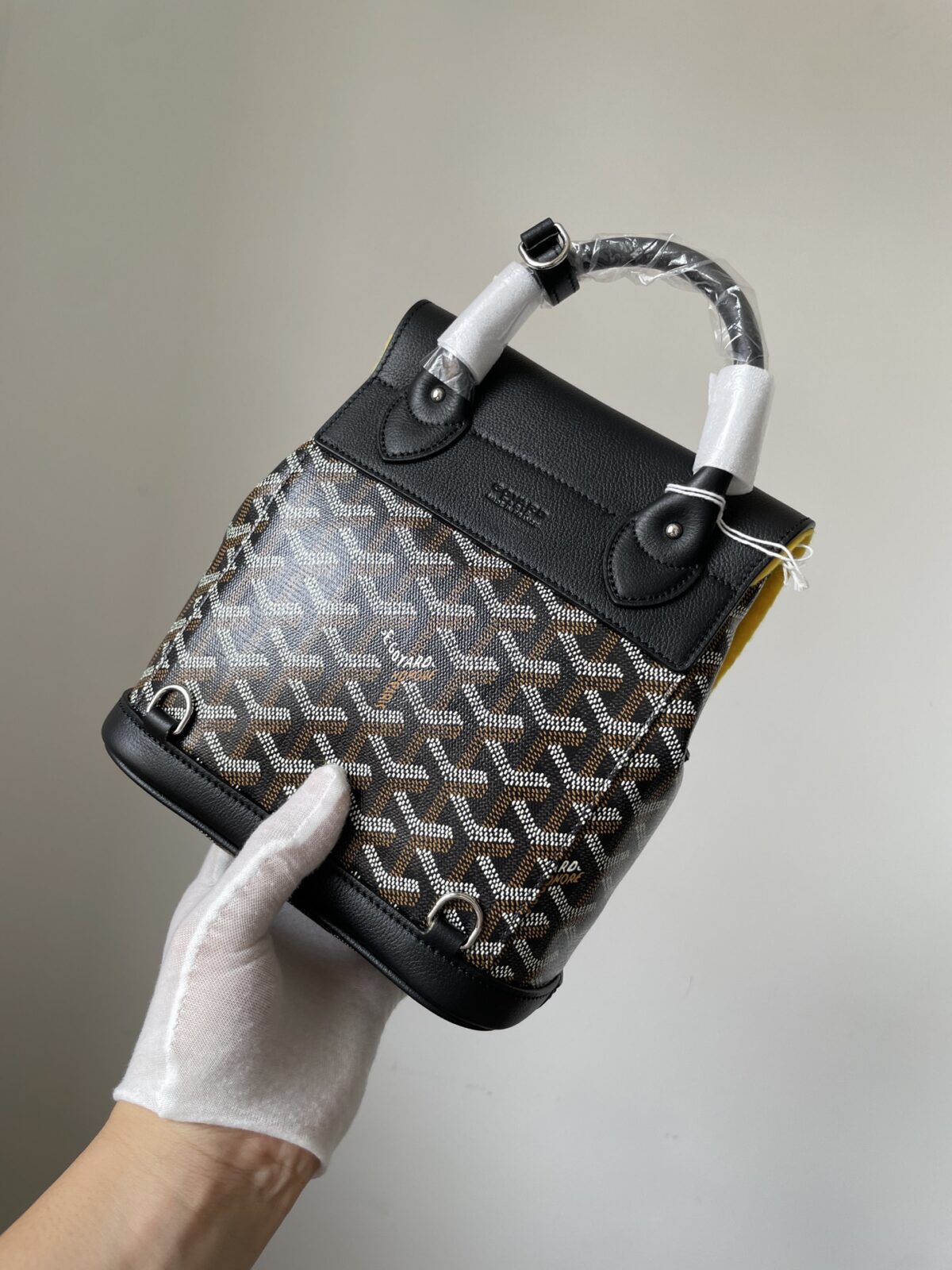 GOYARD Alpin Mini Canvas & Leather Backpack – Black - Image 8