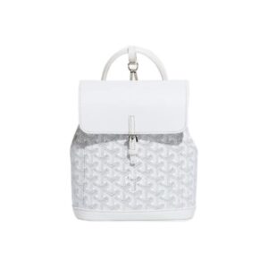 GOYARD Alpin Mini Canvas & Leather Backpack – White