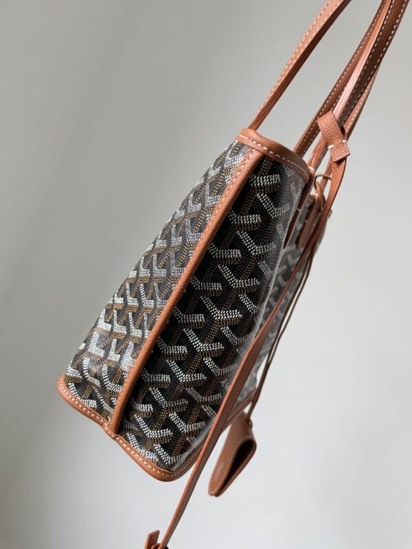 Goyard Anjou Mini Reversible Tote Bag with Y Pattern Coated Canvas and Leather Trim – Women - Image 4