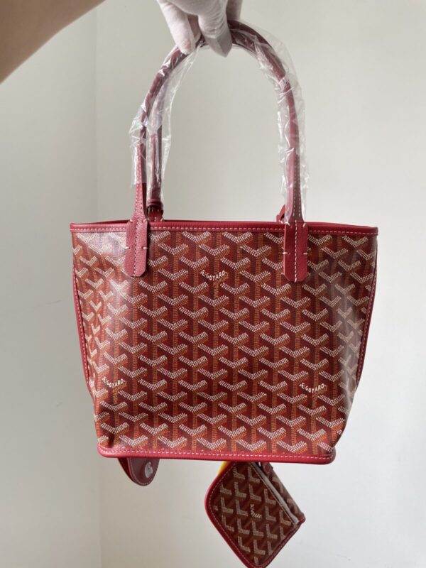 Goyard Anjou Mini Reversible Tote Bag with Y Pattern Coated Canvas and Leather Trim – Women - Image 4