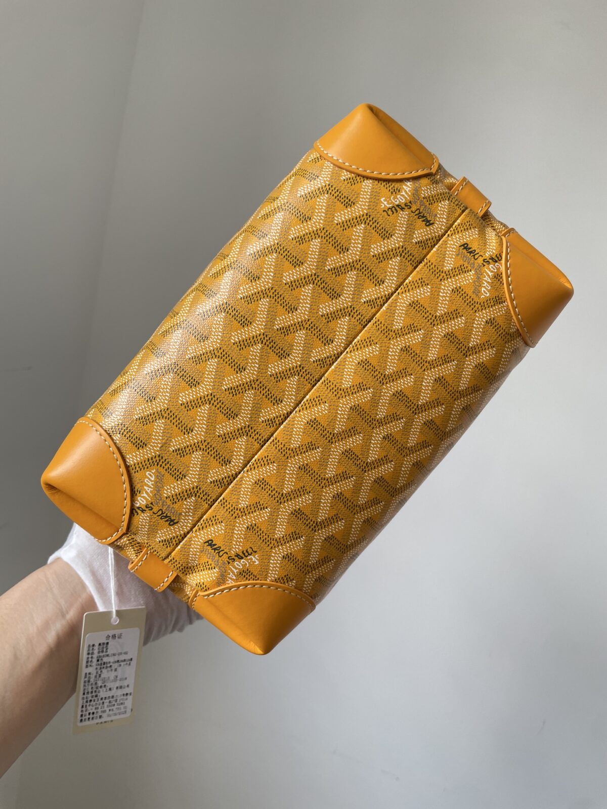 GOYARD Boeing Canvas & Calfskin Travel Toiletry Bag – Yellow - Image 10