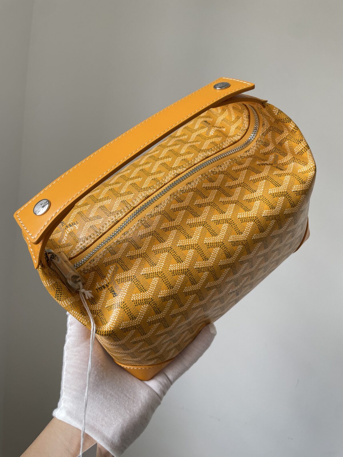 GOYARD Boeing Canvas & Calfskin Travel Toiletry Bag – Yellow - Image 3