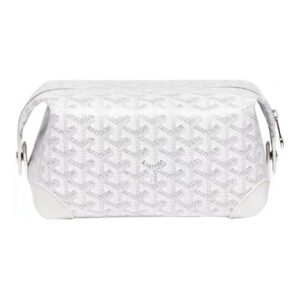 GOYARD Boeing Canvas & Calfskin Travel Toiletry Bag – White