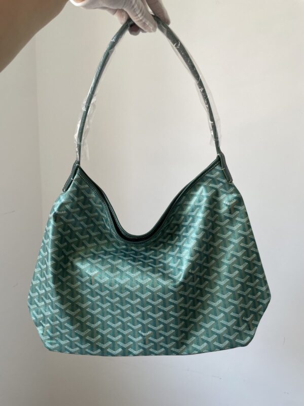 GOYARD Bohème Hobo Canvas & Calfskin Shoulder Tote – Green - Image 7