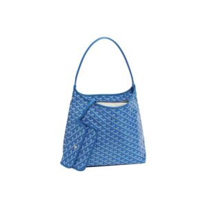 GOYARD Bohème Hobo Canvas & Calfskin Shoulder Bag – Sky Blue