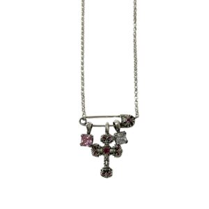 Chrome Hearts Gold Flame Cross Pendant Necklace