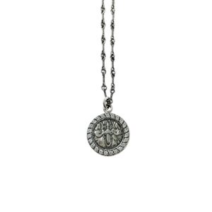 Chrome Hearts Full Diamond Angel Medallion Necklace