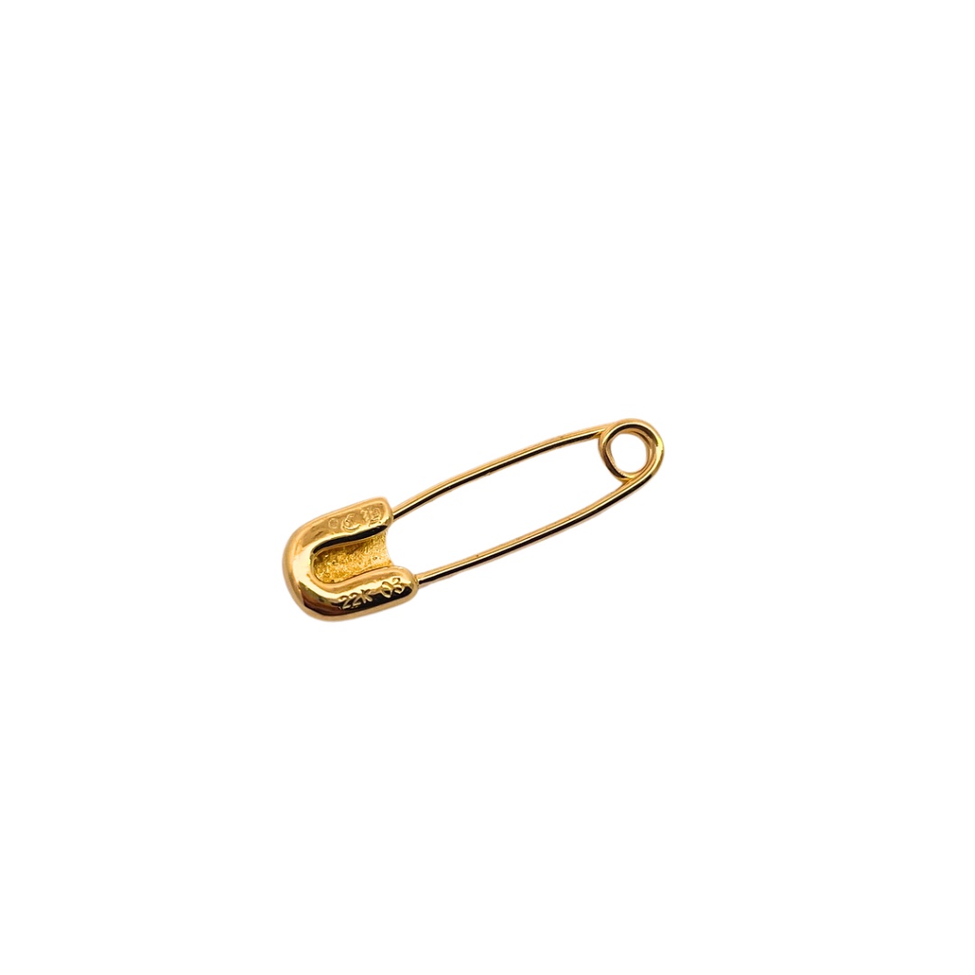 Chrome Hearts Gold-Plated Cross Pin with White Diamonds - Image 3